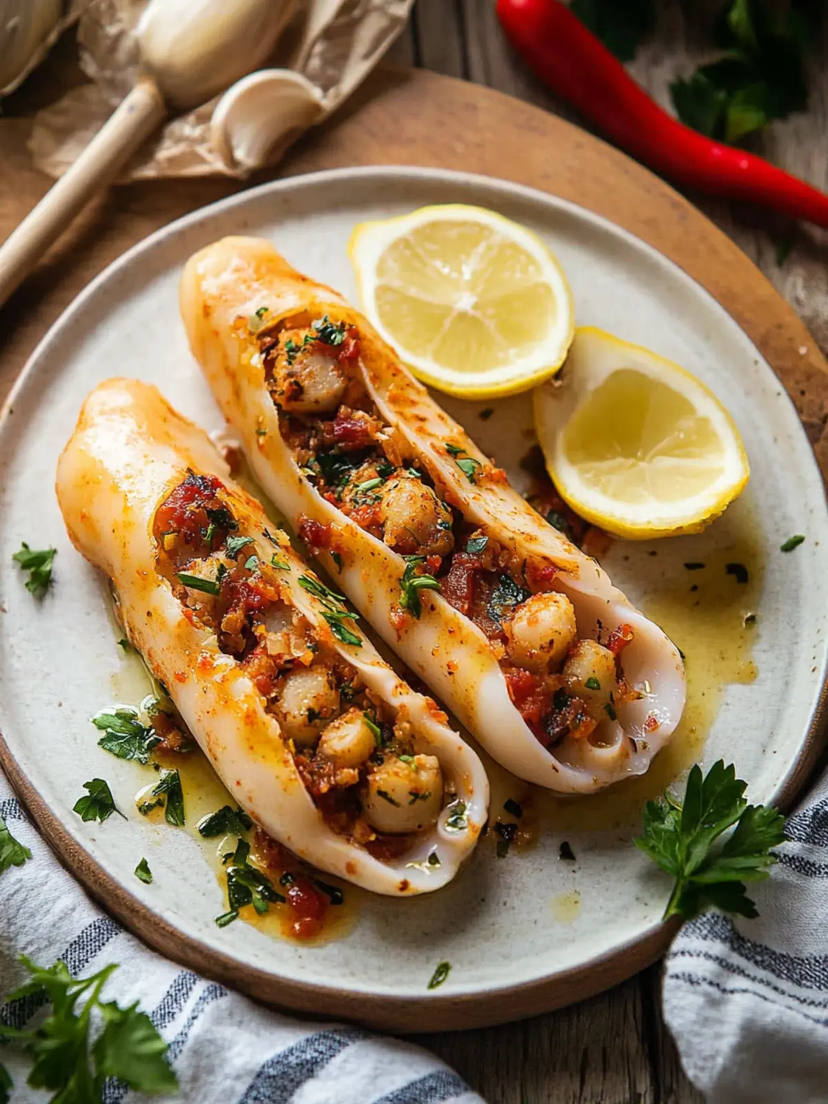 Irresistible Stuffed Squid: A Delightful Home-Cooked Treat 2 Stuffed Squid