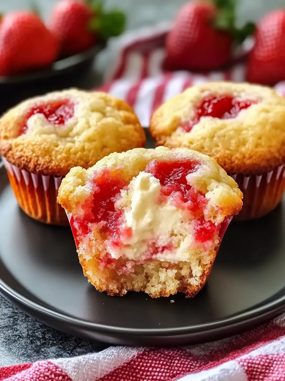 Irresistible Strawberry Muffins with Cream Cheese Filling Delight 2 Strawberry Muffins with Cream Cheese Filling