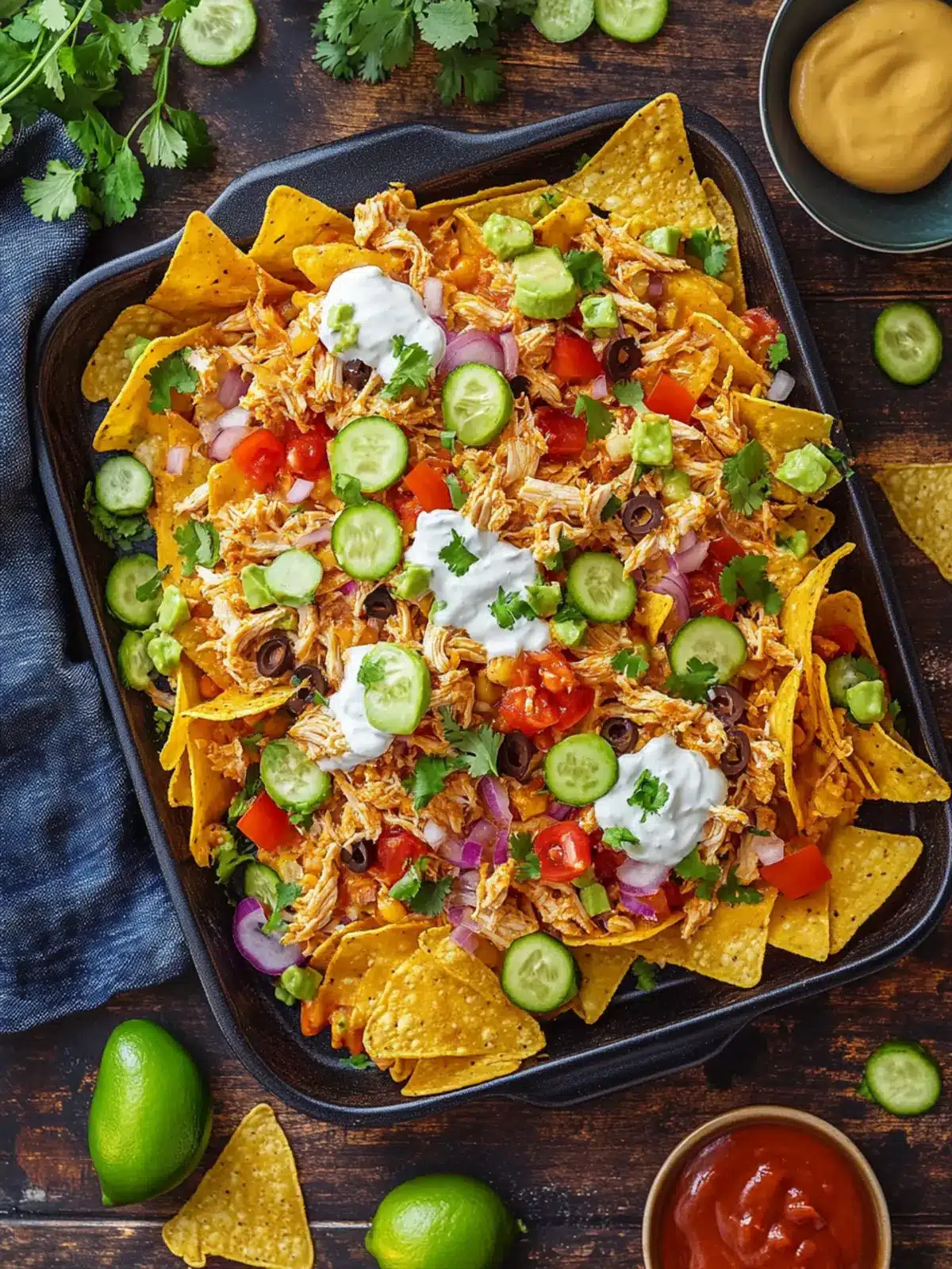 Flavor-Packed Shredded Chicken Nachos for Game Night Fun 3 Shredded Chicken Nachos
