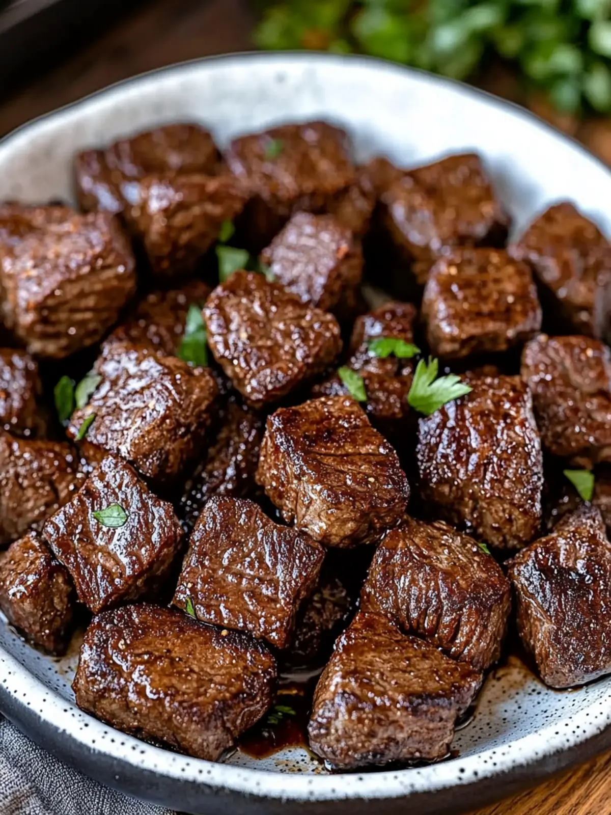 Air Fryer Juicy Steak Bites