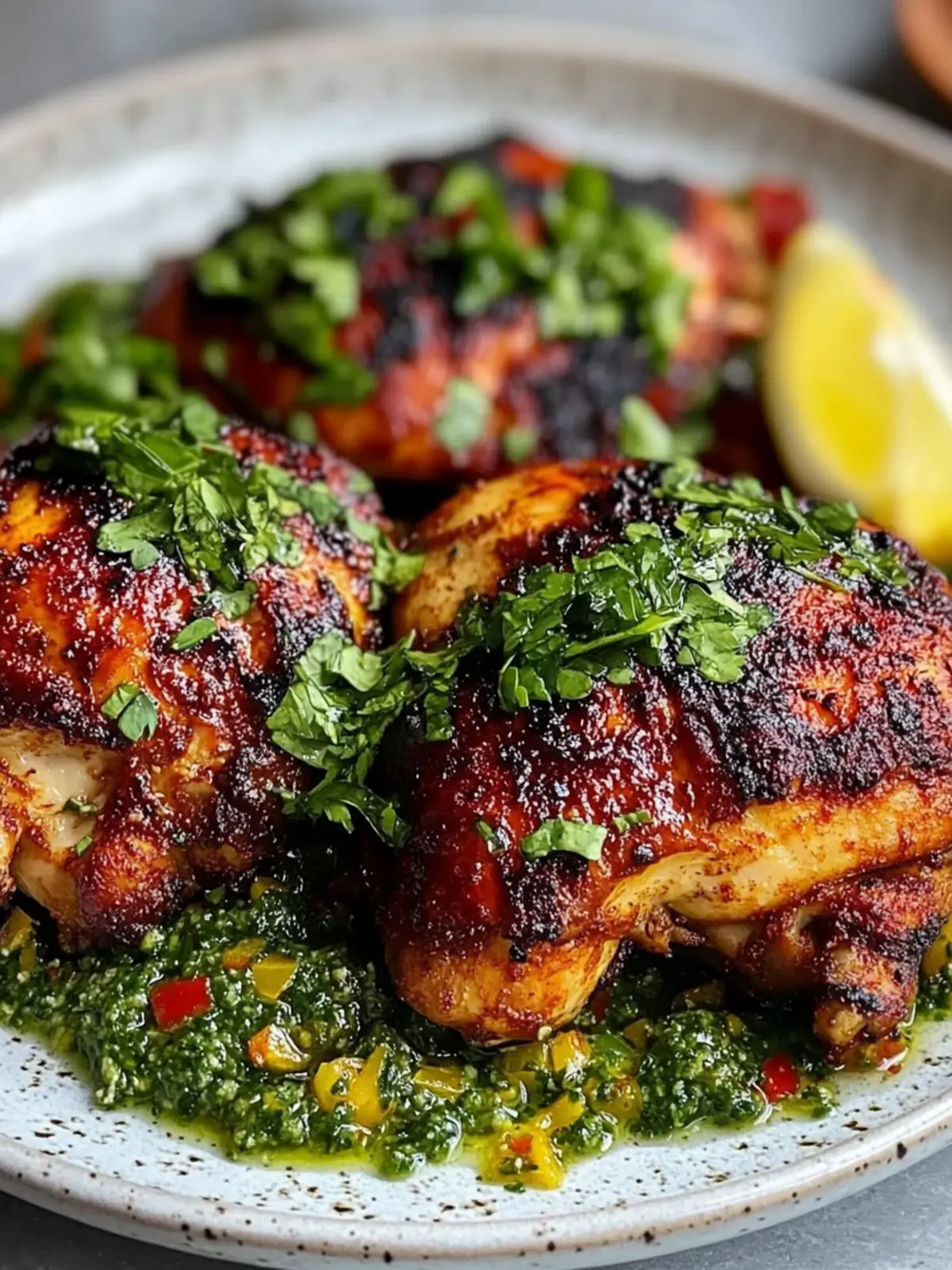 Savor Moroccan Harissa Chicken with Fresh Mint Chimichurri 4 Moroccan Harissa Chicken with Mint Chimichurri