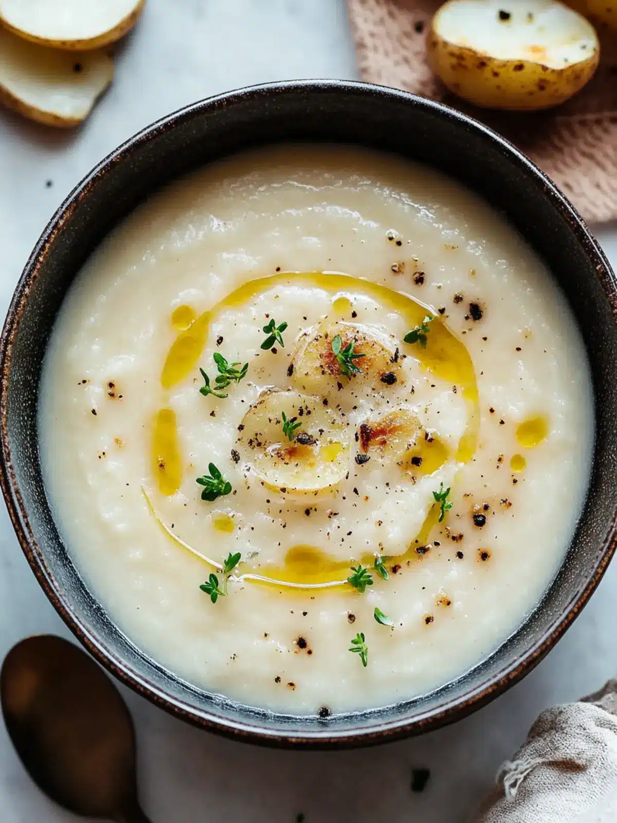 Savory Roasted Garlic Potato Soup to Warm Your Soul 3 Roasted Garlic Potato Soup