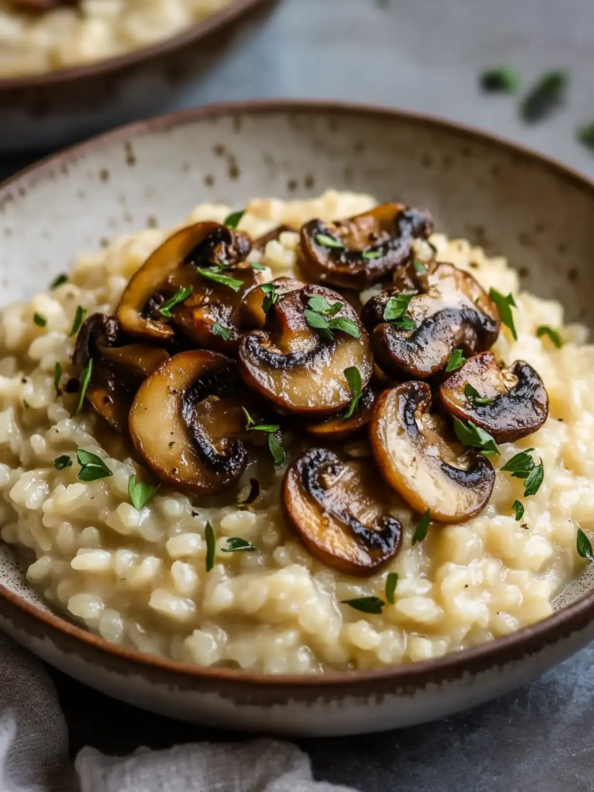 Creamy Garlic Mushroom Risotto