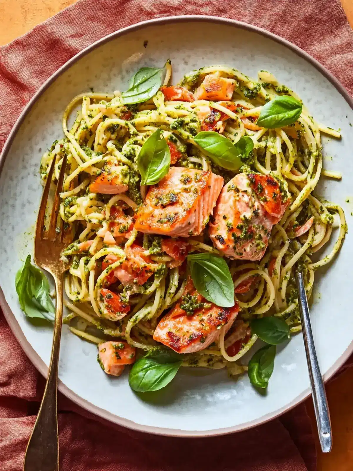 Delicious Cardiac Recipe: Trapanese Pesto Pasta & Zoodles with Salmon 3 Cardiac Recipe Trapanese Pesto Pasta & Zoodles with Salmon