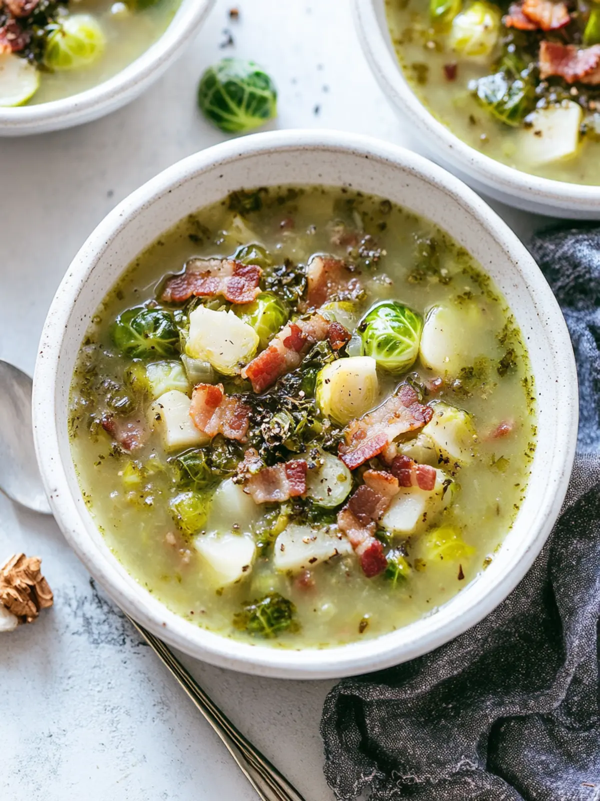 Savory Brussels Sprout Soup with Bacon to Warm Your Soul 3 Brussels Sprout Soup with Bacon