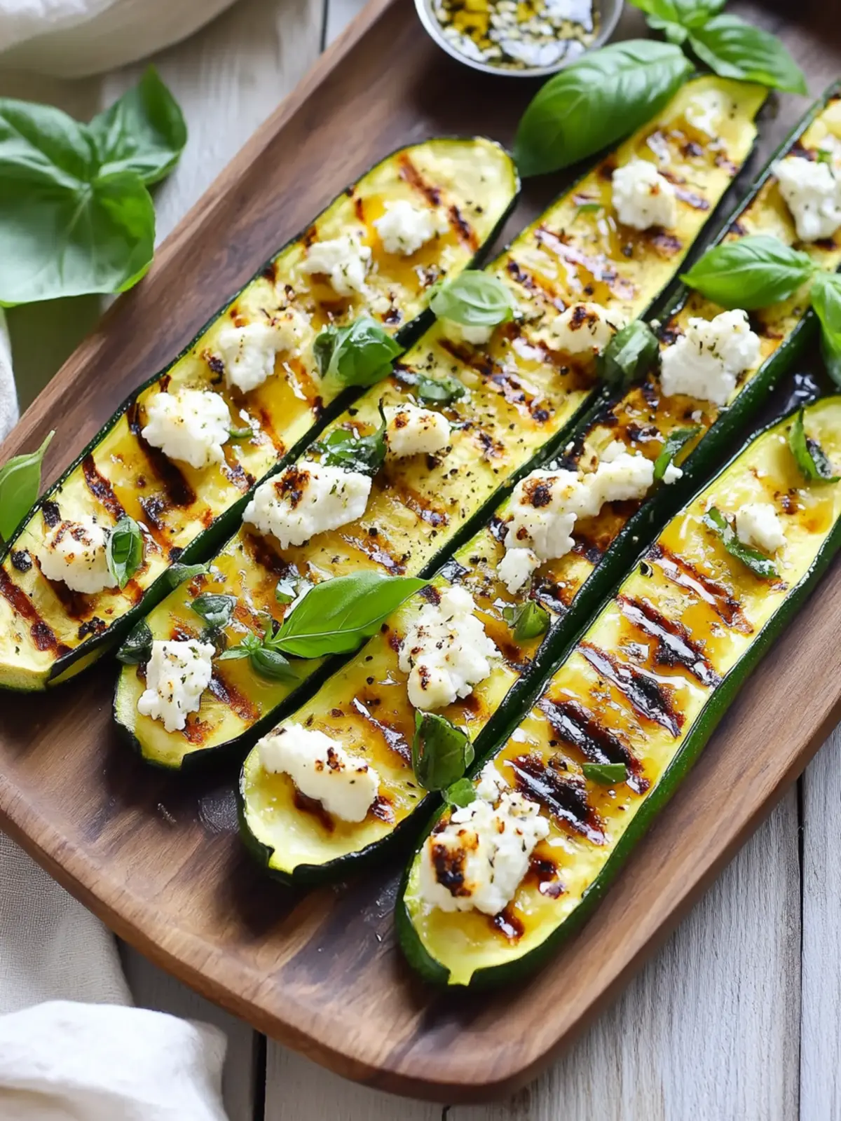 Grilled Zucchini With Goat Cheese, Basil & Honey Bliss 2 Grilled Zucchini With Goat Cheese, Basil & Honey