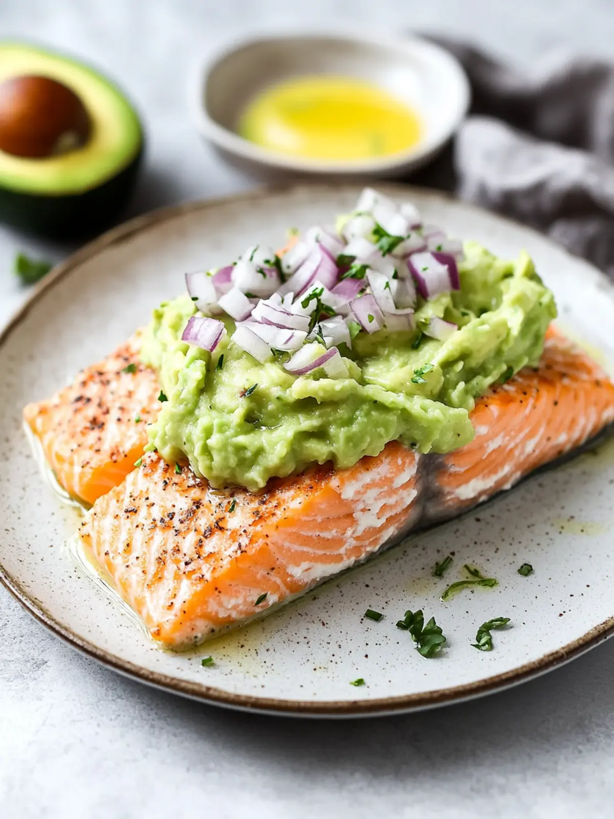 Delicious High Protein Baked Salmon with Creamy Avocado Mash 3 High Protein Baked Salmon with Avocado Mash