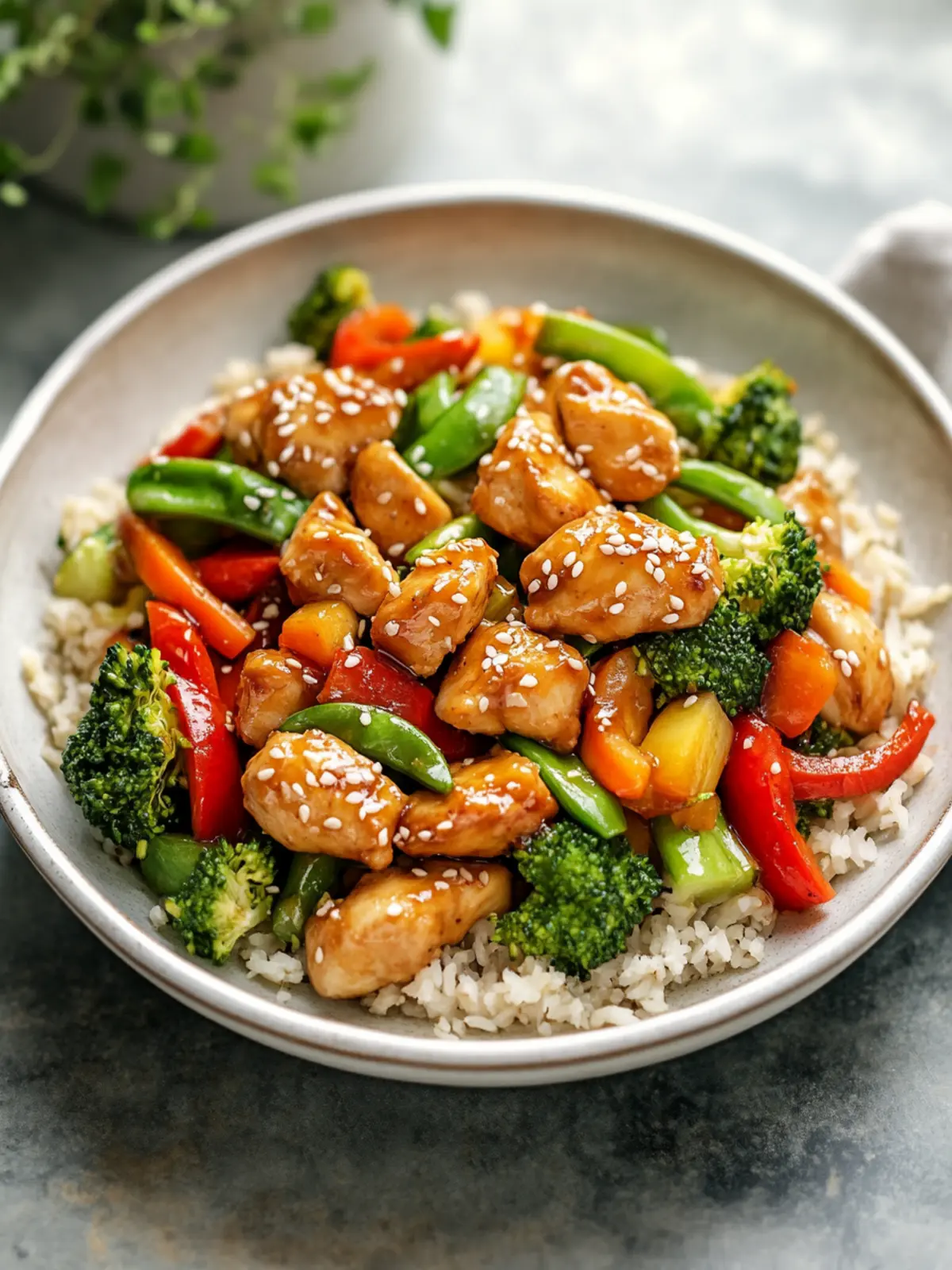 Healthy Dinner Ginger-Sesame Chicken and Veggie Stir-Fry Bliss 4 Healthy Dinner Ginger-Sesame Chicken And Veggie Stir-Fry