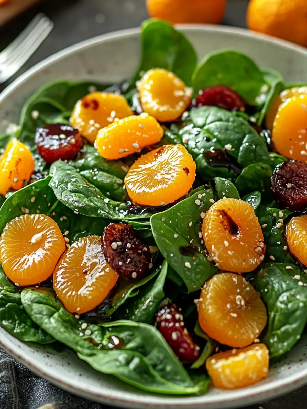 Bright Spinach Mandarin Salad with Honey Balsamic Dressing Delight 3 Spinach Mandarin Salad with Honey Balsamic Dressing