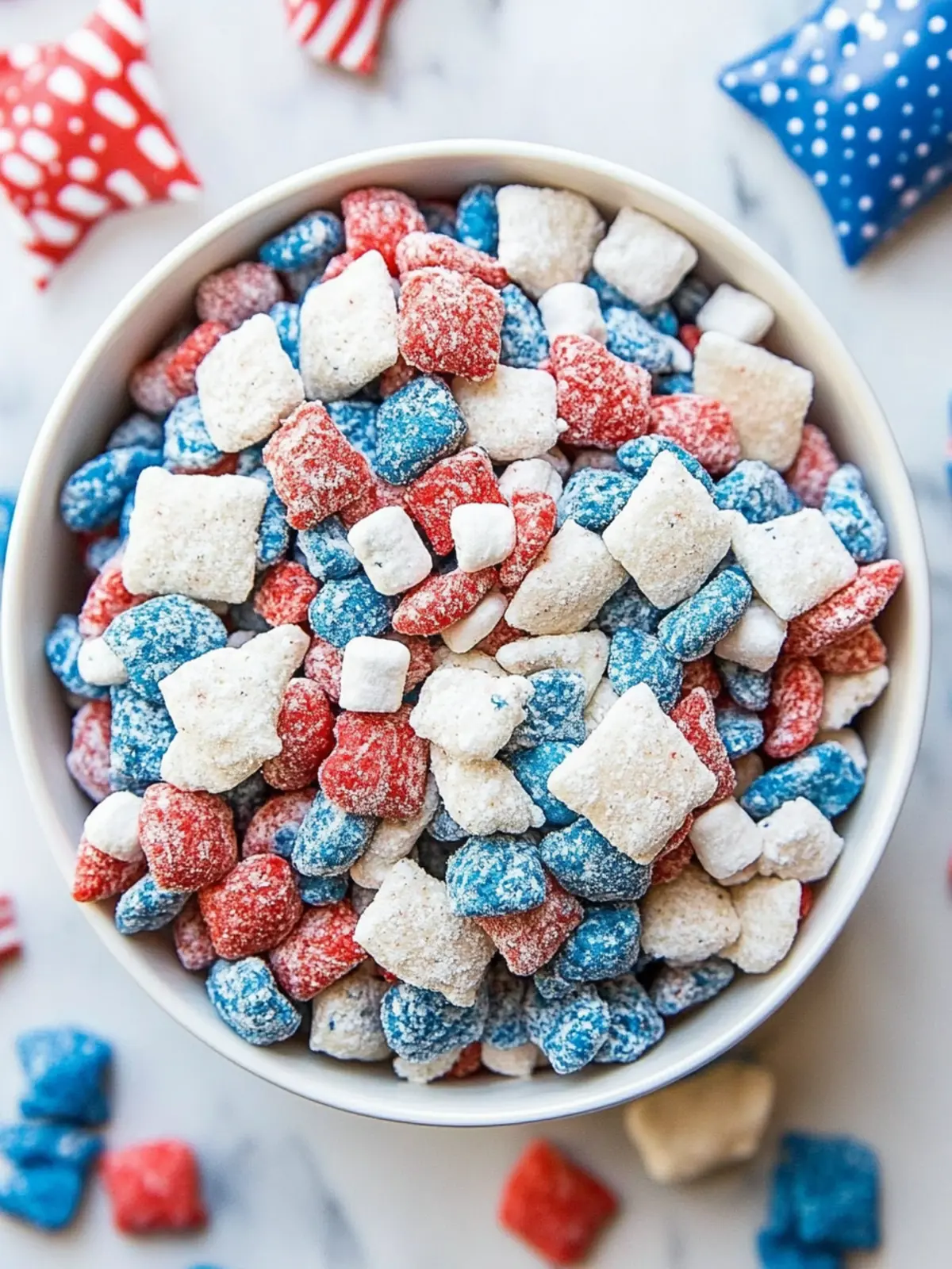 4th of July Red White and Blue Muddy Buddies You’ll Crave 4 4th of July Red White and Blue Muddy Buddies