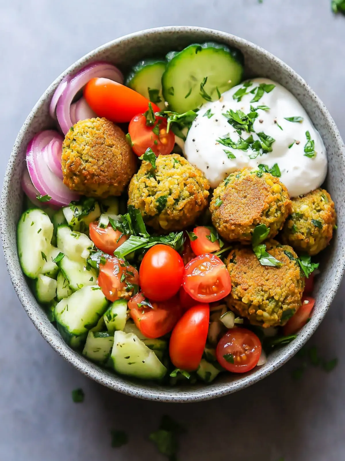 High Protein Mediterranean Baked Falafel Bowls Made Easy 4 High Protein Mediterranean Baked Falafel Bowls (Vegetarian Meal Prep)
