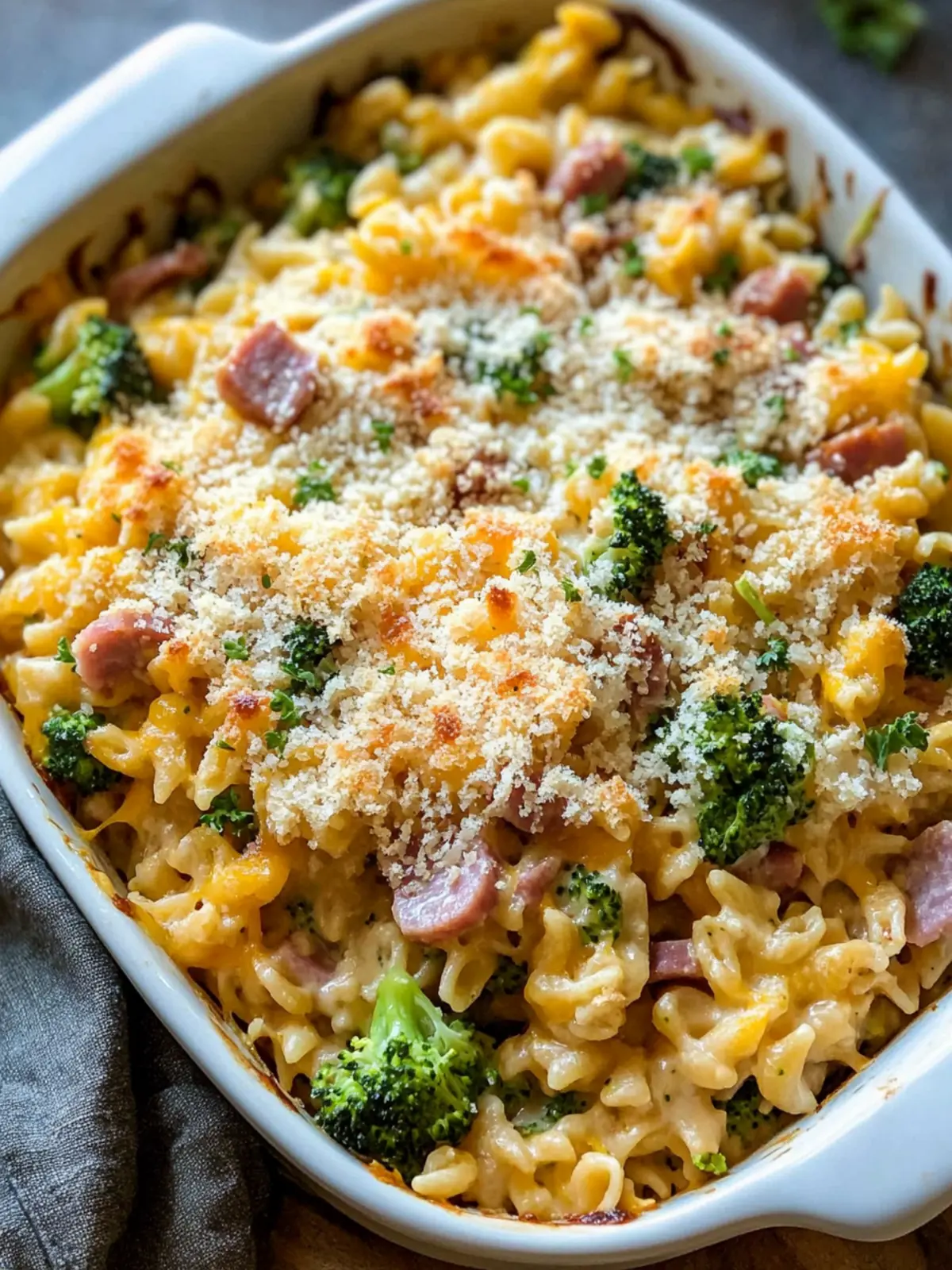 High Protein Broccoli Cheddar Ham Pasta Casserole Delight 4 High Protein Broccoli Cheddar Ham Pasta Casserole