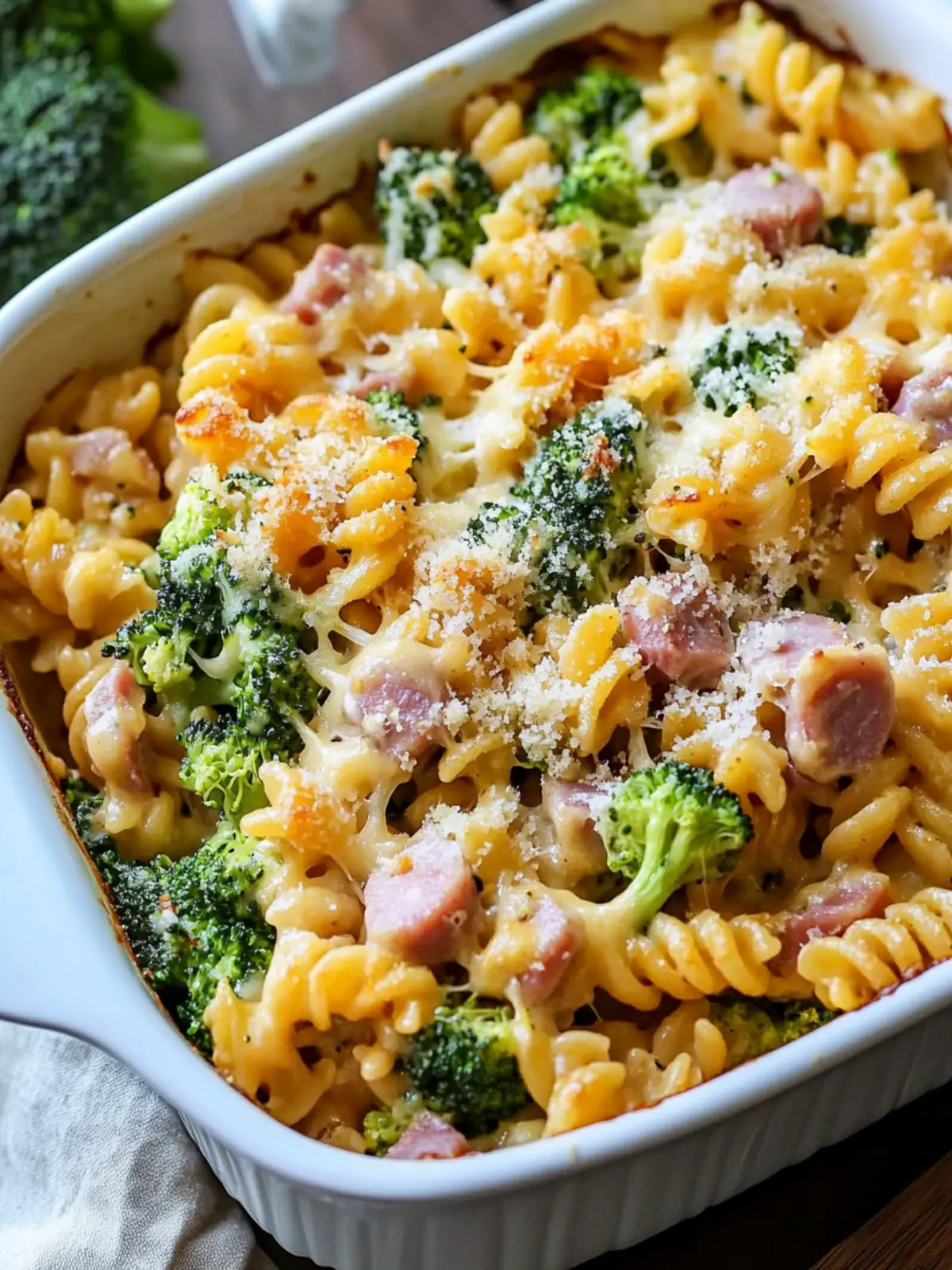 High Protein Broccoli Cheddar Ham Pasta Casserole Delight 3 High Protein Broccoli Cheddar Ham Pasta Casserole