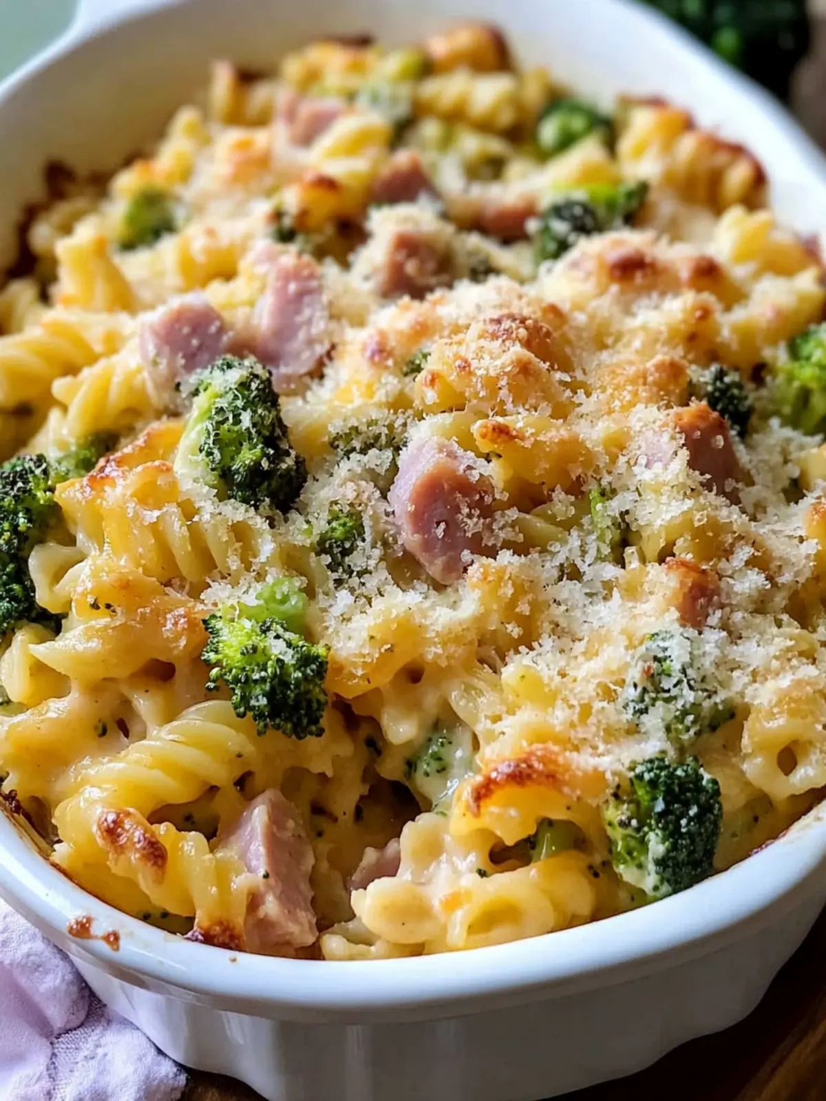 High Protein Broccoli Cheddar Ham Pasta Casserole Delight 3 High Protein Broccoli Cheddar Ham Pasta Casserole