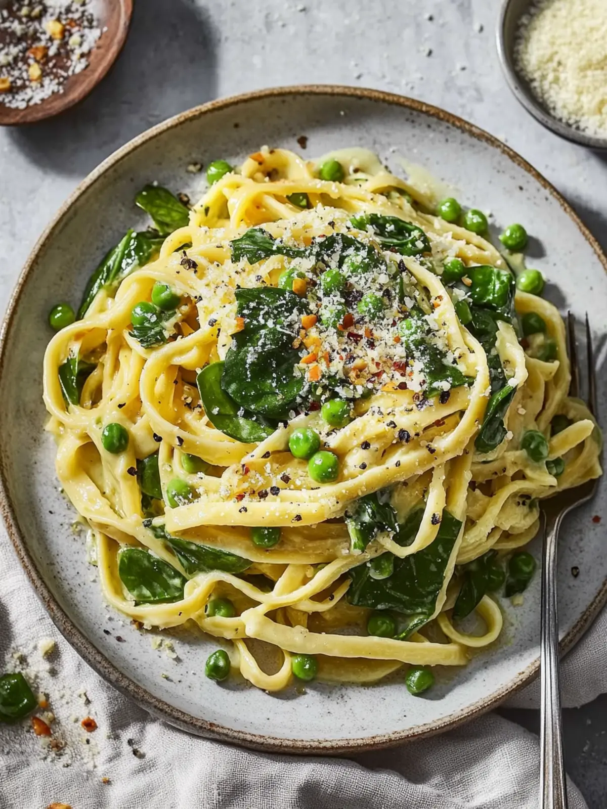 Easy Pea & Spinach Carbonara: A Heart-Healthy Delight 2 Cardiac Recipe Easy Pea & Spinach Carbonara