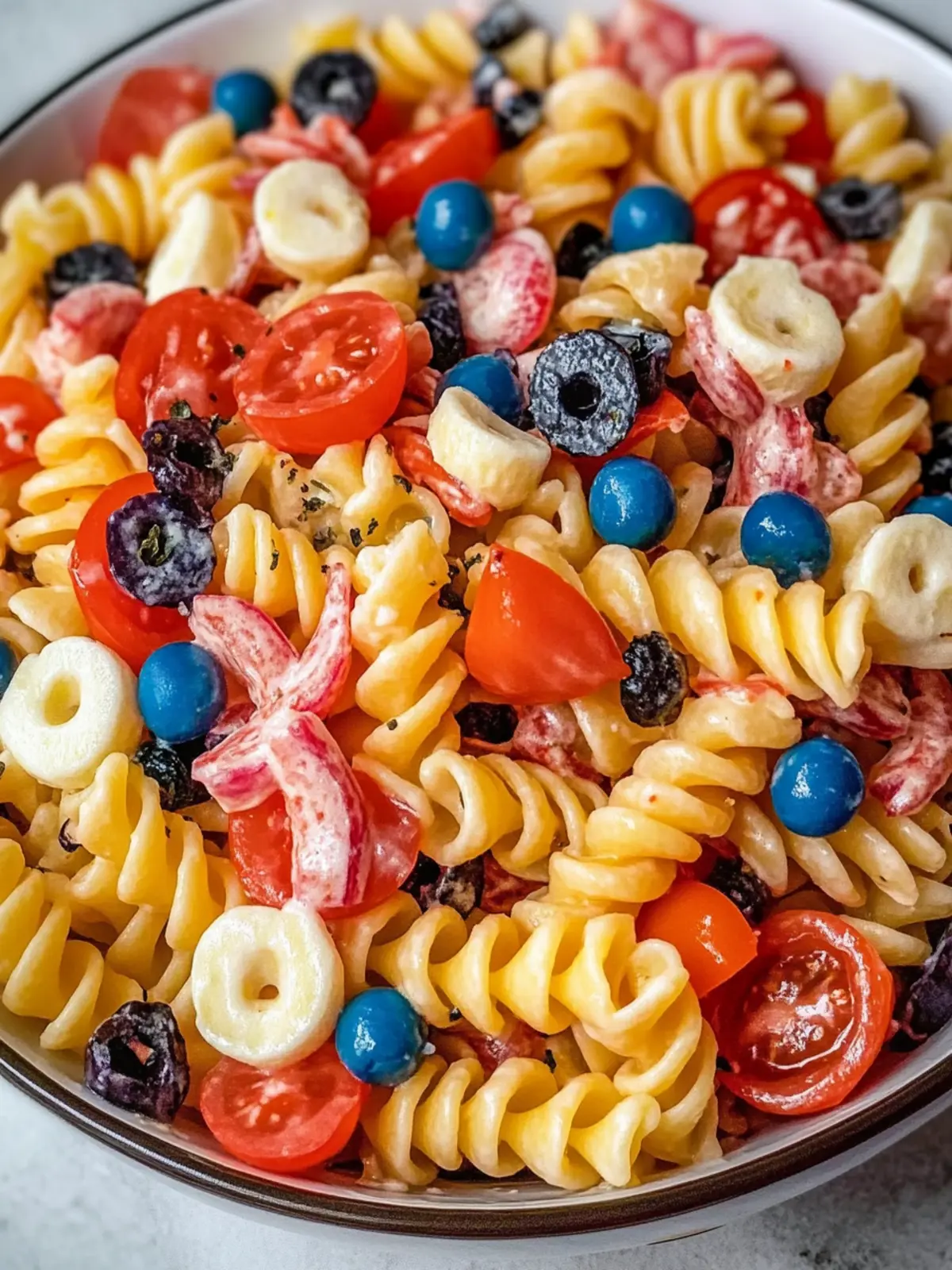 Incredible 4th of July Red White and Blue Pasta Salad Delight 2 4th of July RED WHITE AND BLUE PASTA SALAD