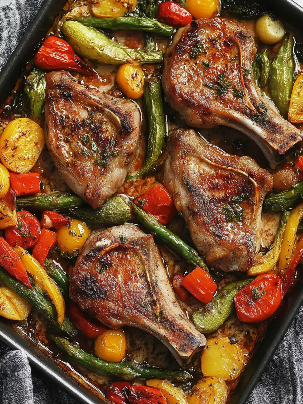 High Protein Sheet Pan Pork Chops & Veggies in a Snap 4 High Protein Sheet Pan Pork Chops and Vegetables