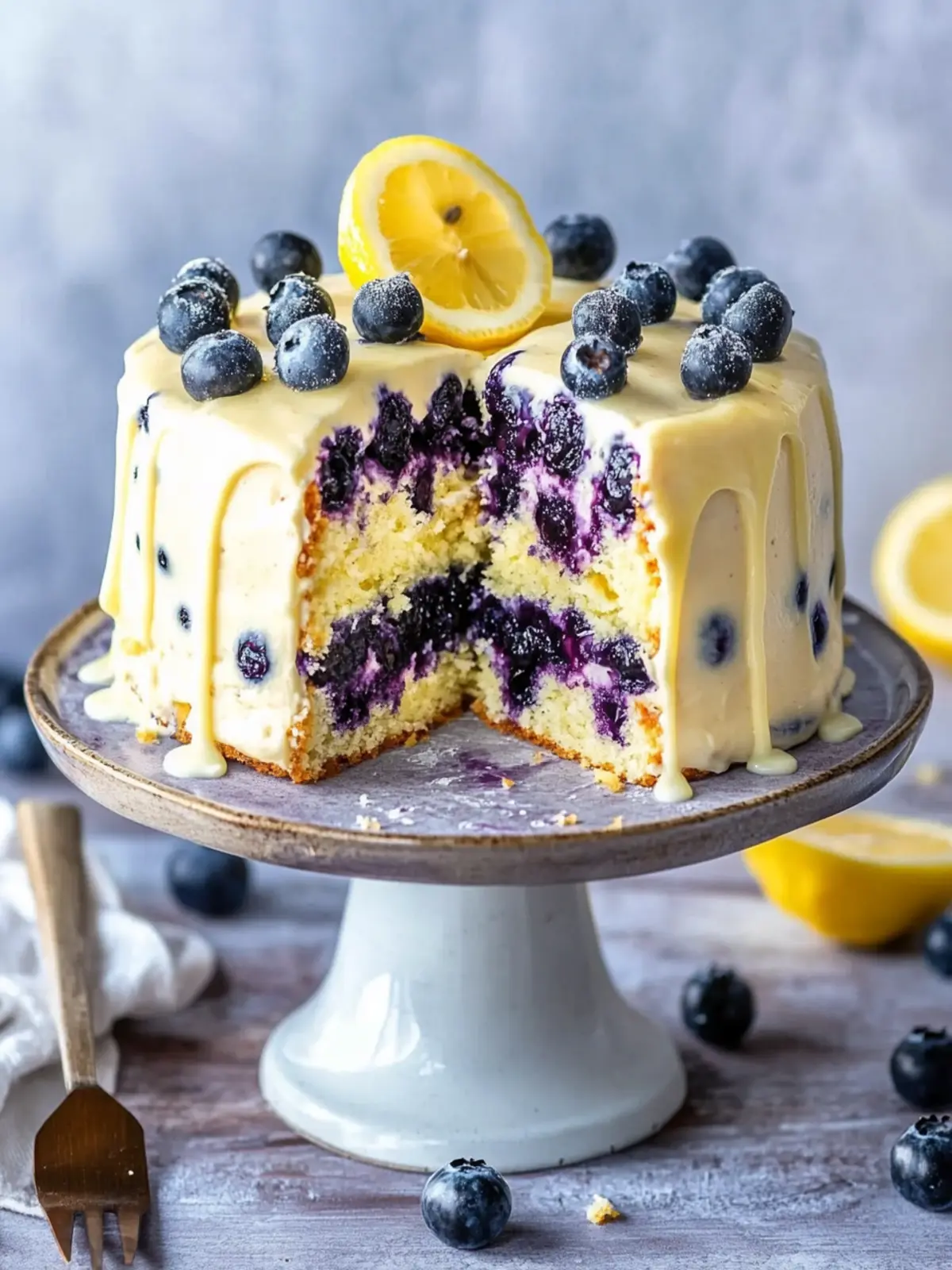 Delicious Lemon Blueberry Cake That's Pure Comfort Food 5 Lemon Blueberry Cake