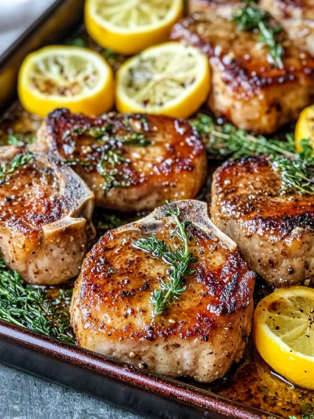 Easy Sheet Pan Lemon Garlic Pork Chops Recipe for Busy Nights 2 Sheet Pan Lemon Garlic Pork Chops Recipe