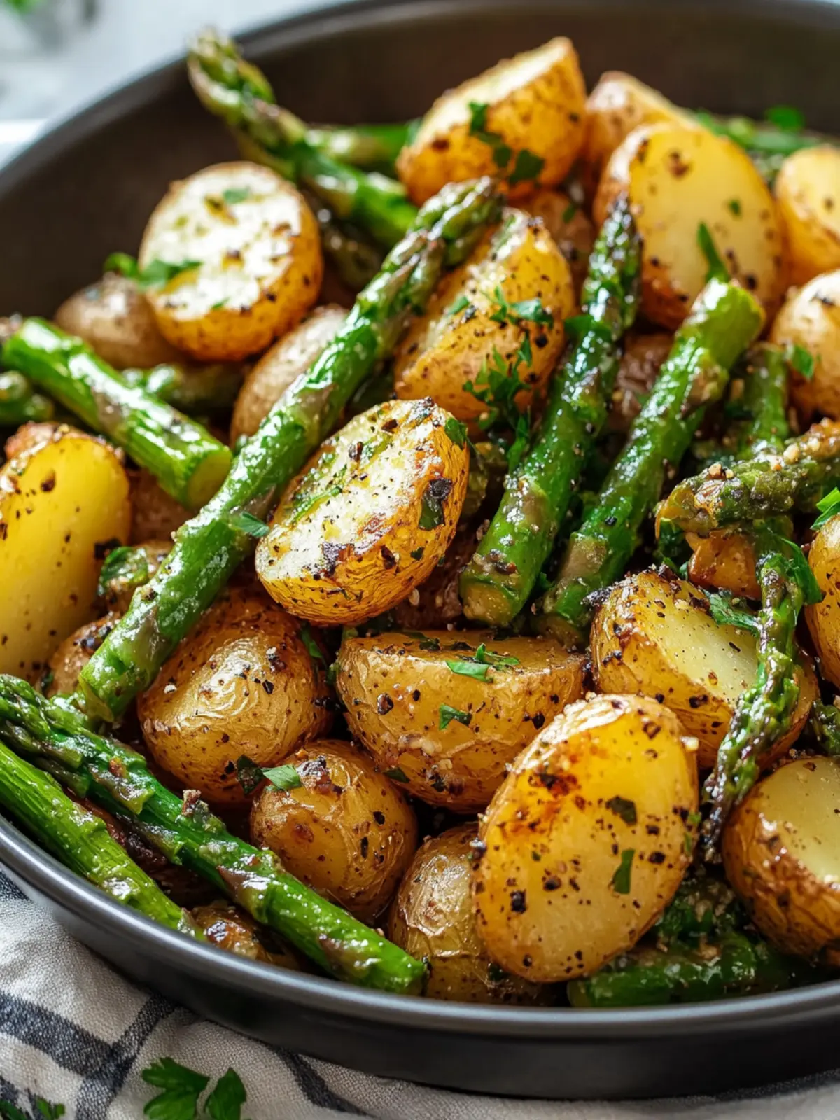 Elevate Dinner with One-Pan Garlic Potatoes & Asparagus 5 One-Pan Garlic Potatoes & Asparagus