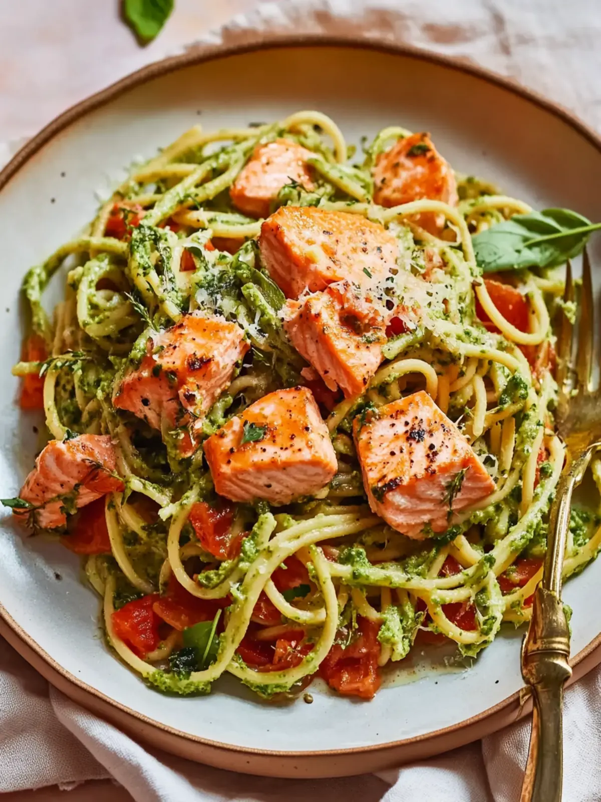 Delicious Cardiac Recipe: Trapanese Pesto Pasta & Zoodles with Salmon 4 Cardiac Recipe Trapanese Pesto Pasta & Zoodles with Salmon