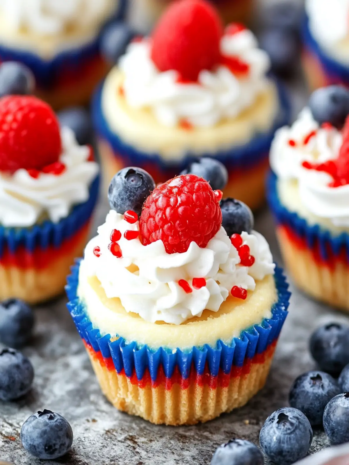 4TH OF JULY Red, White and Blue Mini Cheesecakes Delight 5 4TH OF JULY Red, White and Blue Mini Cheesecakes