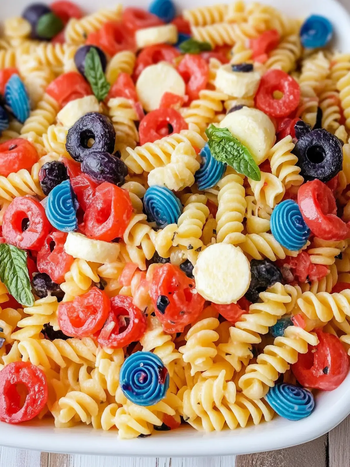 Incredible 4th of July Red White and Blue Pasta Salad Delight 4 4th of July RED WHITE AND BLUE PASTA SALAD