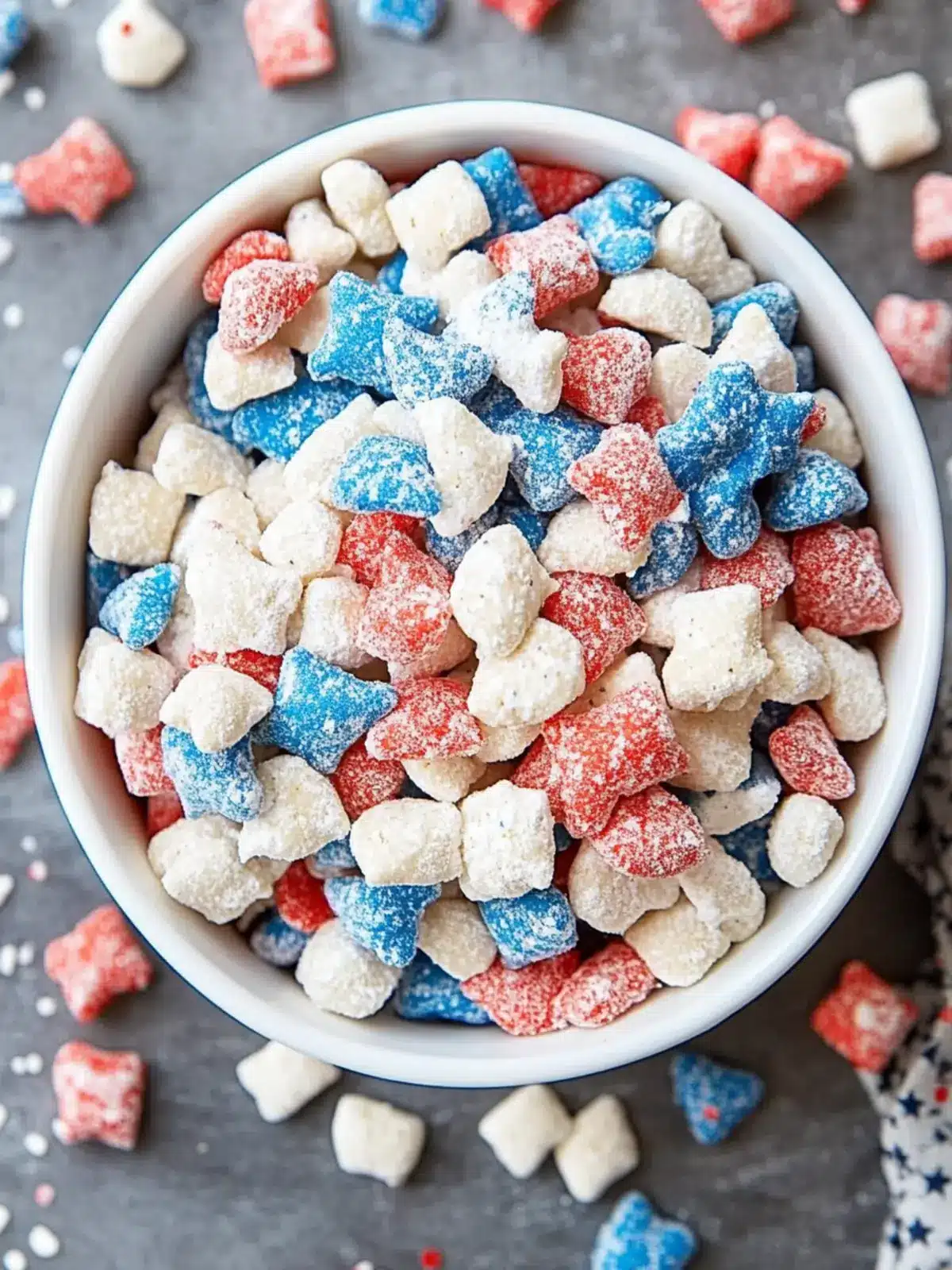 4th of July Red White and Blue Muddy Buddies You’ll Crave 2 4th of July Red White and Blue Muddy Buddies