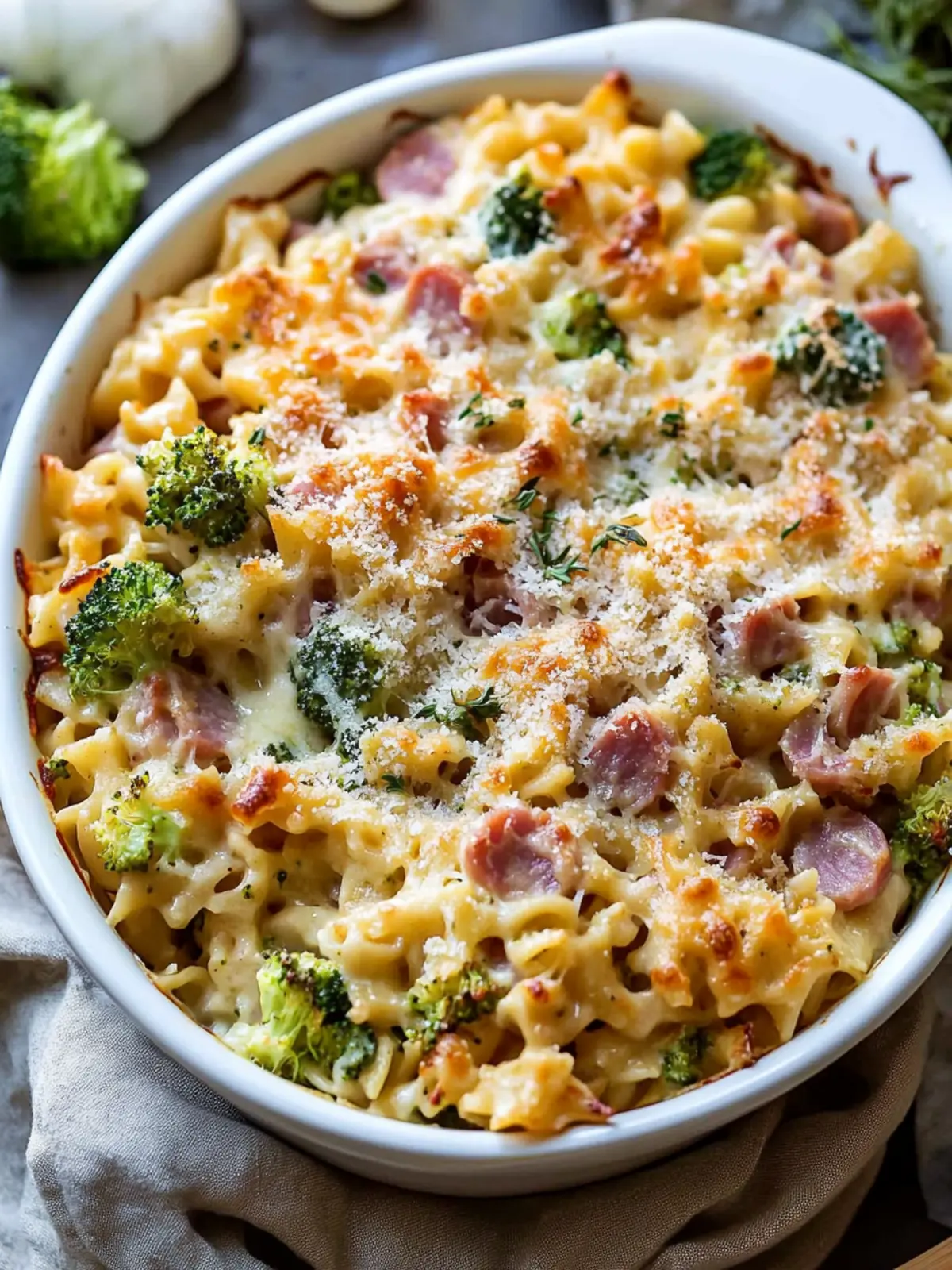 High Protein Broccoli Cheddar Ham Pasta Casserole Delight 4 High Protein Broccoli Cheddar Ham Pasta Casserole