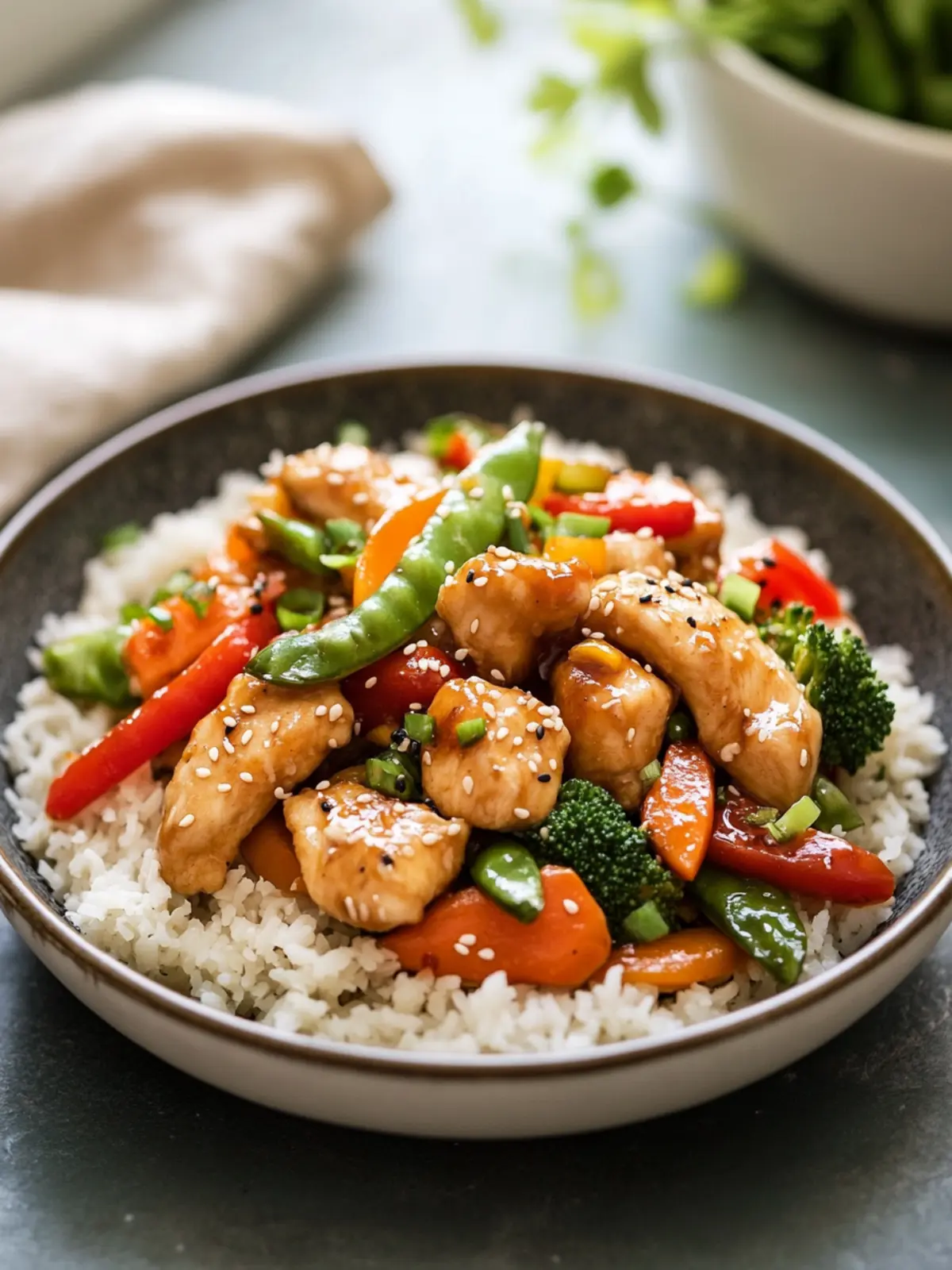 Healthy Dinner Ginger-Sesame Chicken and Veggie Stir-Fry Bliss 2 Healthy Dinner Ginger-Sesame Chicken And Veggie Stir-Fry