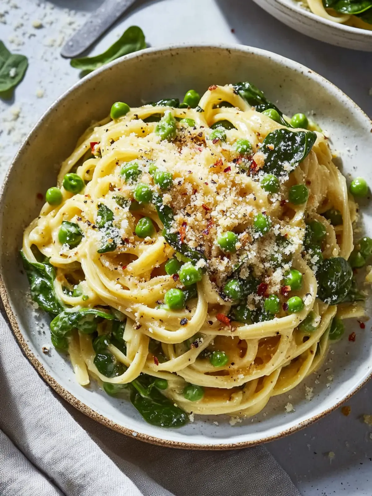Easy Pea & Spinach Carbonara: A Heart-Healthy Delight 5 Cardiac Recipe Easy Pea & Spinach Carbonara