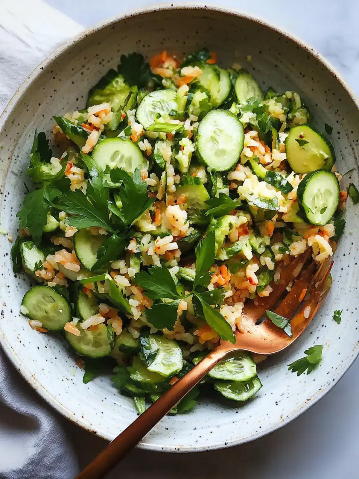 Crispy Rice Salad with Cucumbers and Herbs for Fresh Flavor 2 Crispy Rice Salad with Cucumbers and Herbs