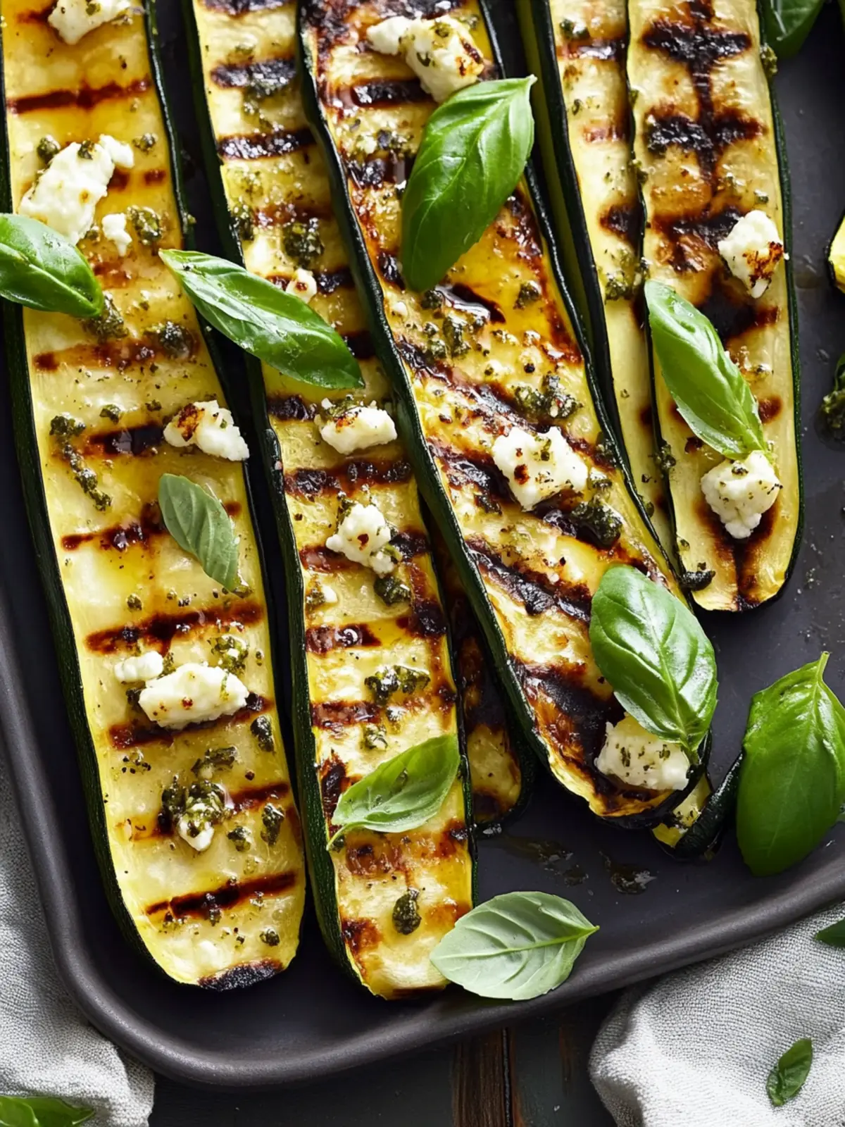 Grilled Zucchini With Goat Cheese, Basil & Honey Bliss 3 Grilled Zucchini With Goat Cheese, Basil & Honey