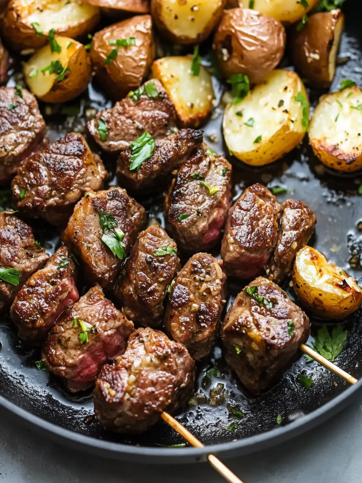 Garlic Butter Steak Bites & Potatoes for Flavor Lovers 3 Garlic Butter Steak Bites and Potatoes