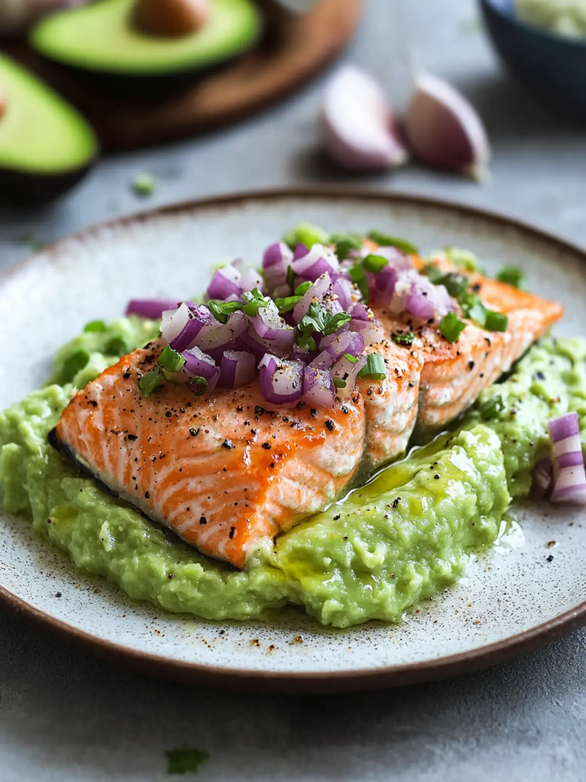 Delicious High Protein Baked Salmon with Creamy Avocado Mash 2 High Protein Baked Salmon with Avocado Mash