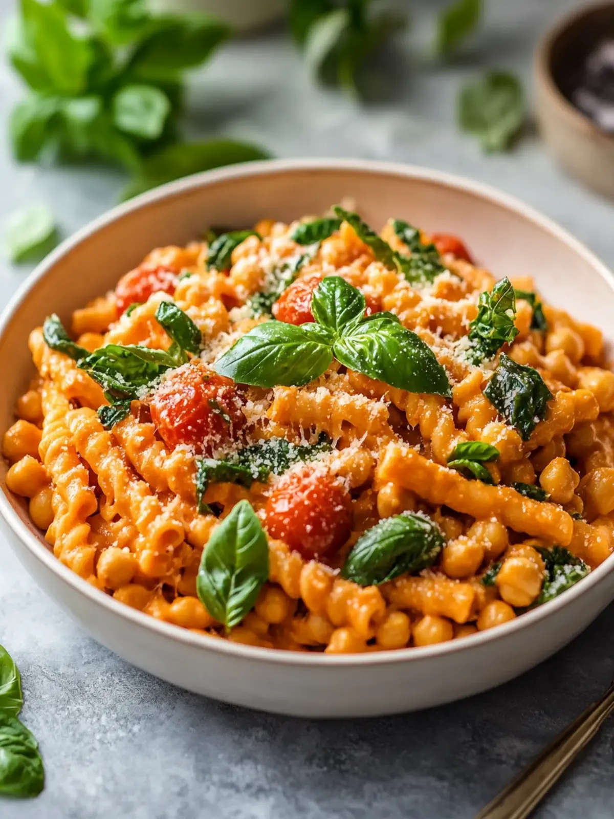 Healthy Dinner Creamy Tomato Basil Chickpea Pasta Delight 4 Healthy Dinner Creamy Tomato Basil Chickpea Pasta