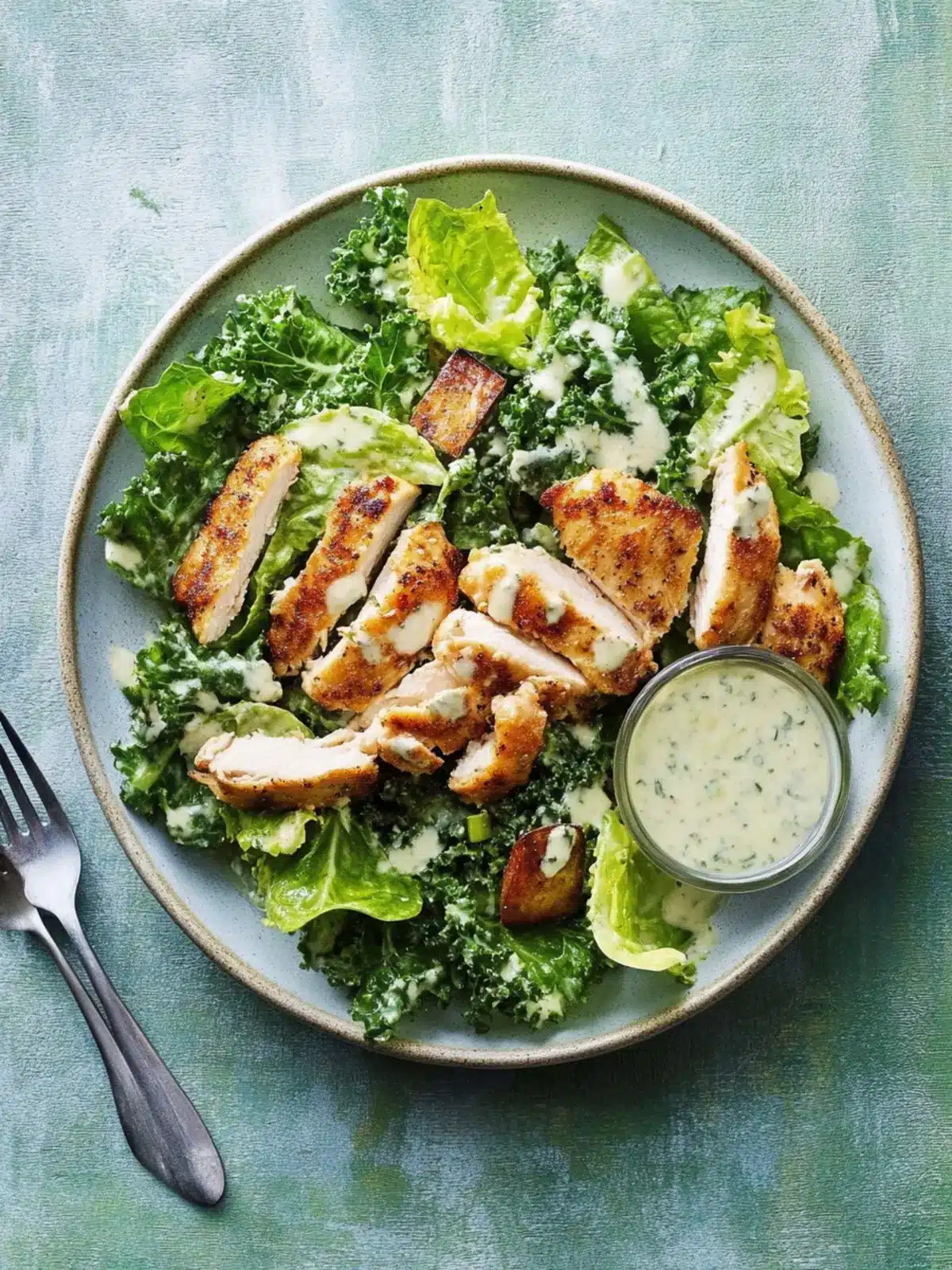 Kale and Romaine Chicken Caesar Salad: Heart-Healthy Delight 5 cardiac diet recipes Kale and Romaine Chicken Caesar Salad