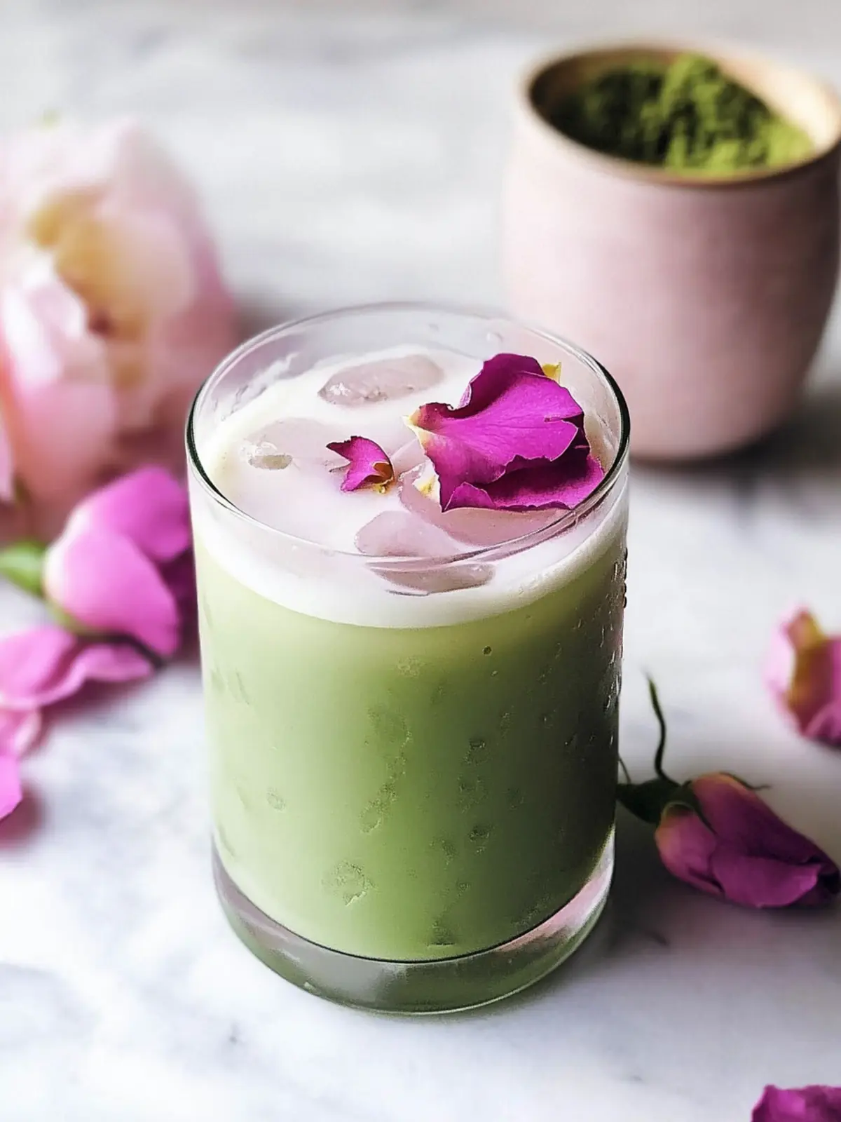 Iced Matcha Rose Latte: A Refreshing Sip of Serenity 3 Iced Matcha Rose Latte