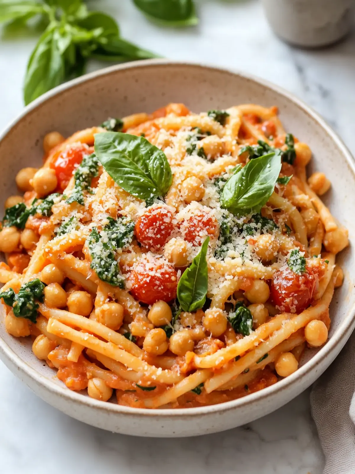 Healthy Dinner Creamy Tomato Basil Chickpea Pasta Delight 2 Healthy Dinner Creamy Tomato Basil Chickpea Pasta