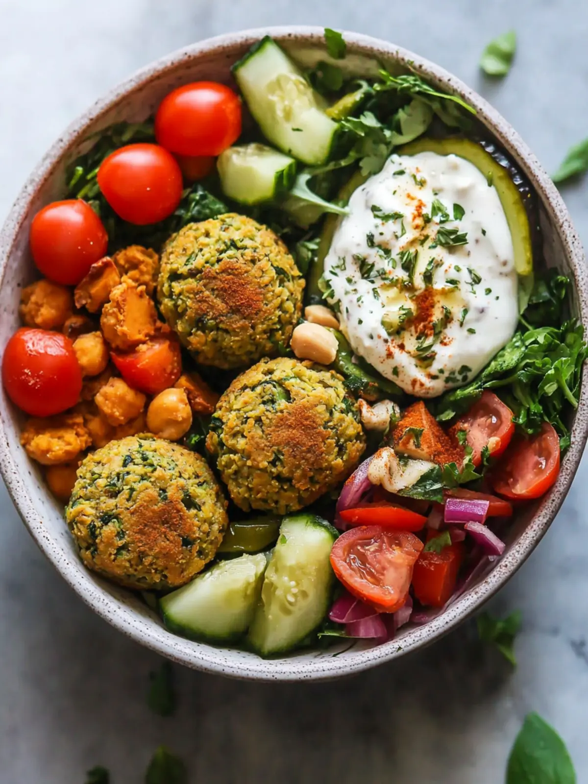 High Protein Mediterranean Baked Falafel Bowls Made Easy 5 High Protein Mediterranean Baked Falafel Bowls (Vegetarian Meal Prep)