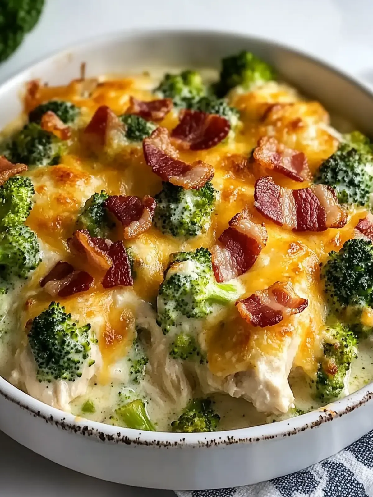 Indulge in Creamy Low Carb Chicken Casserole with Broccoli and Bacon 3 Creamy Low Carb Chicken Casserole with Broccoli and Bacon