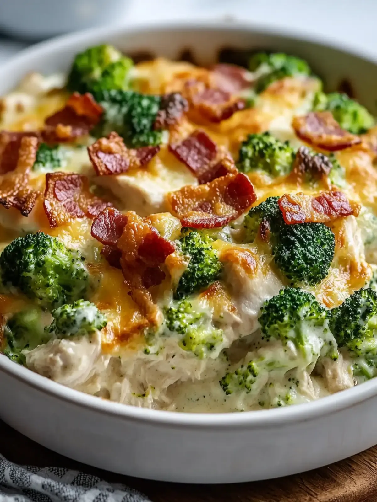 Indulge in Creamy Low Carb Chicken Casserole with Broccoli and Bacon 4 Creamy Low Carb Chicken Casserole with Broccoli and Bacon