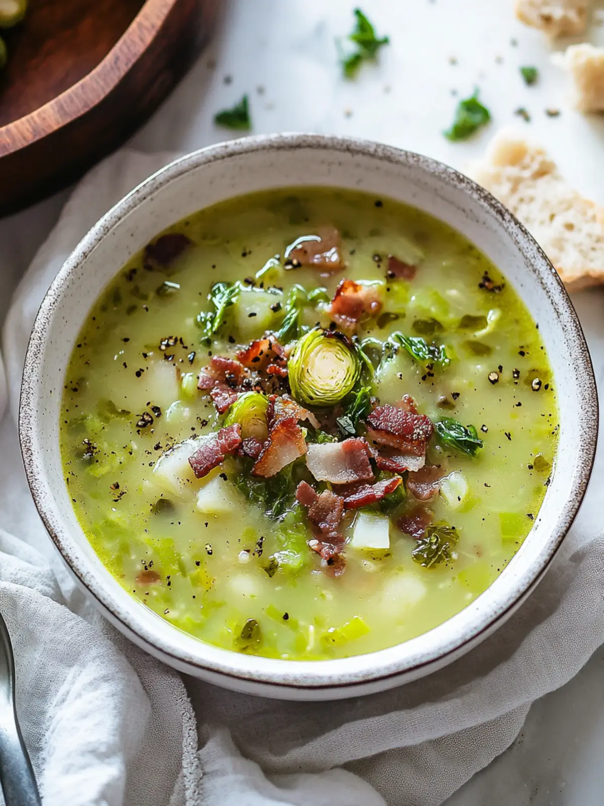 Savory Brussels Sprout Soup with Bacon to Warm Your Soul 4 Brussels Sprout Soup with Bacon