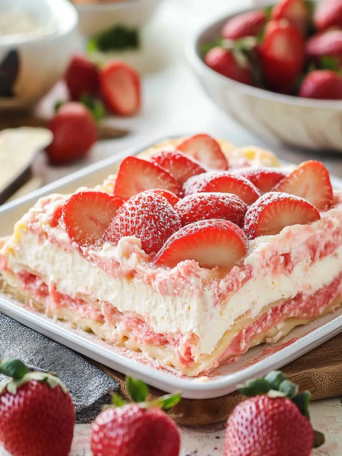 No Bake Strawberry Lasagna: A Dreamy Dessert Delight! 5 No bake Strawberry Lasagna