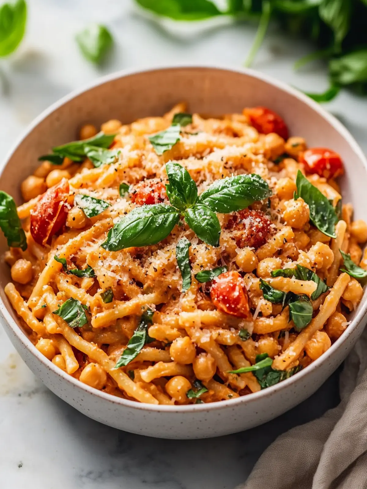 Healthy Dinner Creamy Tomato Basil Chickpea Pasta Delight 3 Healthy Dinner Creamy Tomato Basil Chickpea Pasta