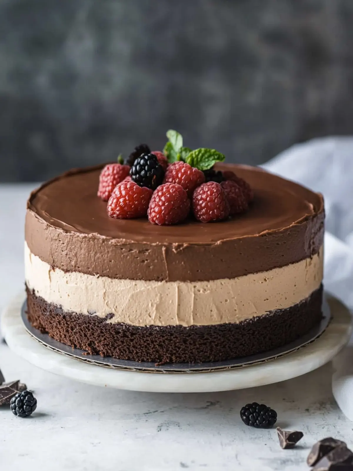 Indulge in Triple Chocolate Mousse Cake Bliss Tonight 3 Triple Chocolate Mousse Cake