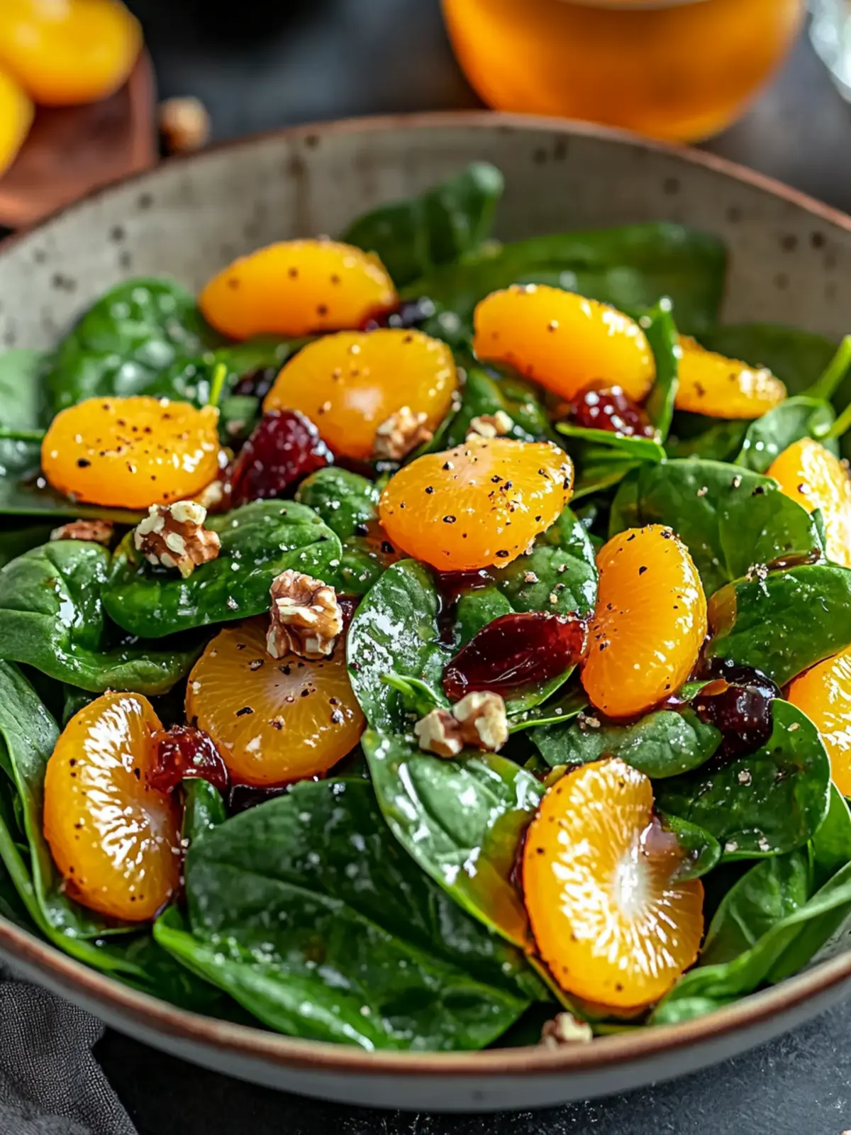 Bright Spinach Mandarin Salad with Honey Balsamic Dressing Delight 4 Spinach Mandarin Salad with Honey Balsamic Dressing