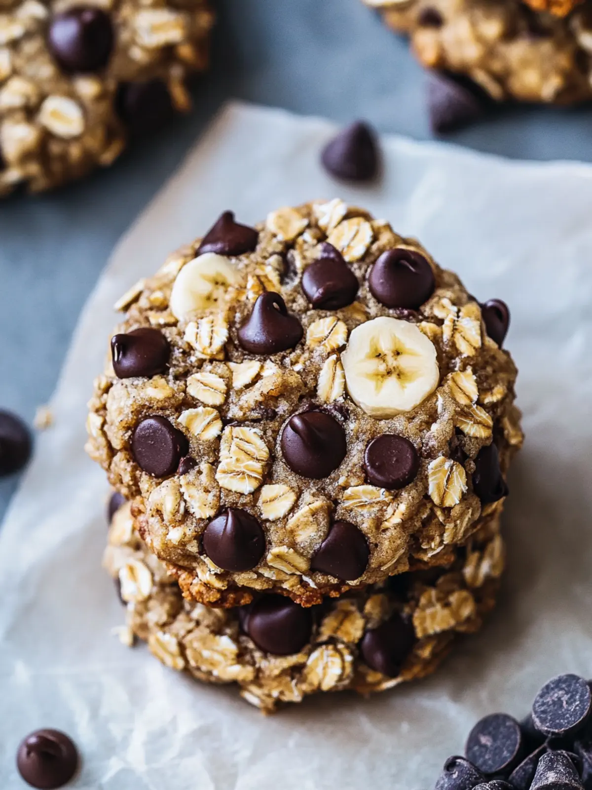 Delicious 3-Ingredient Banana Oatmeal Cookies with Chocolate Chips 3 3-Ingredient Banana Oatmeal Cookies (with chocolate chips!)