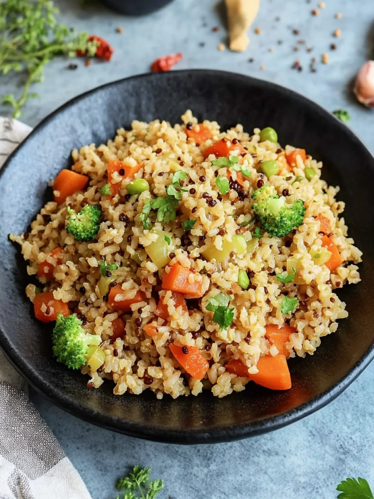 Heart-Healthy Cardiac Diet Brown Rice Pilaf with Veggies 2 Cardiac Diet Meal Brown Rice Pilaf with Vegetables