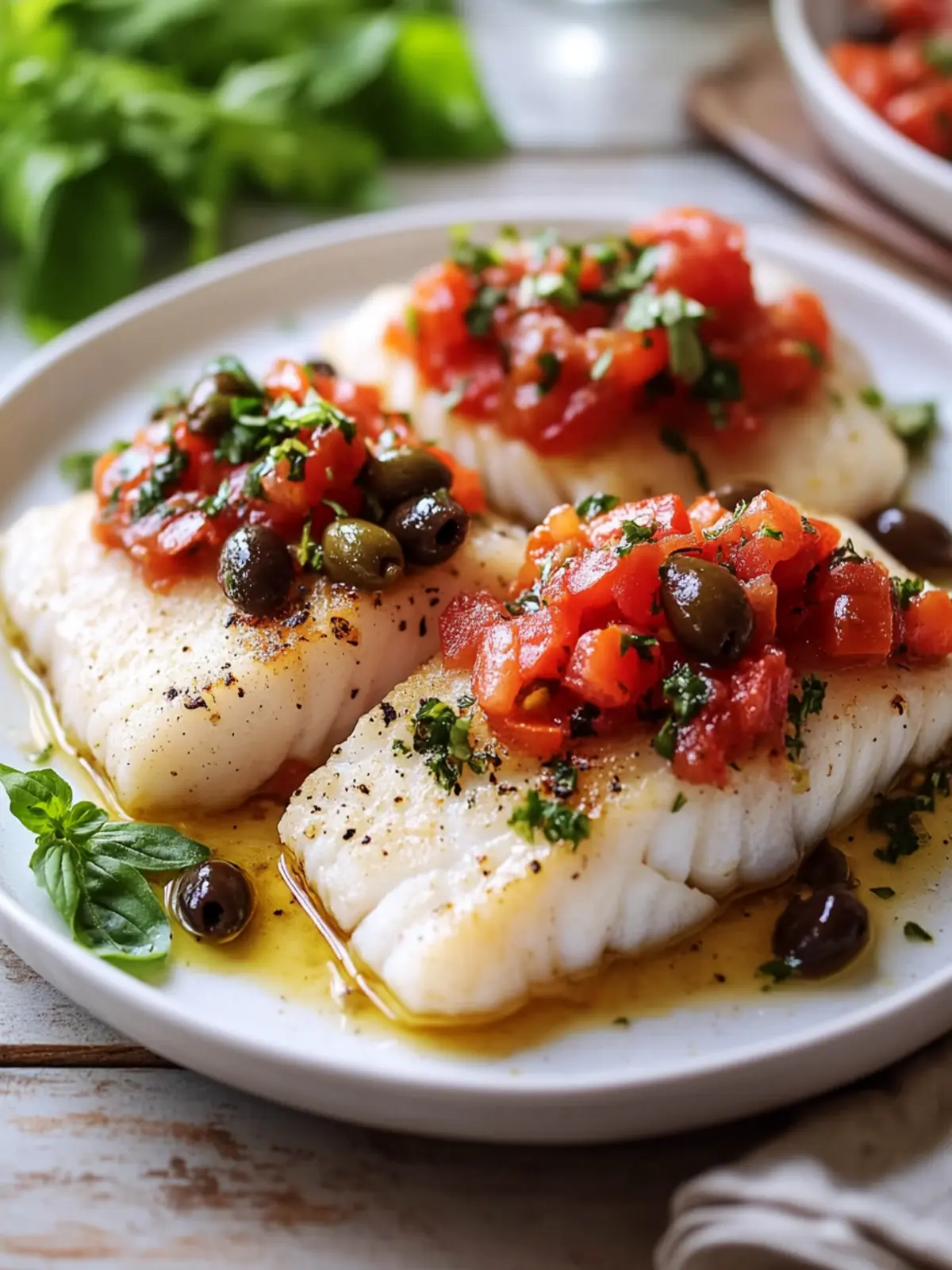 Diabetic Dinner Delight: Baked Cod with Tomato Olive Relish 3 Diabetic Dinner Baked Cod with Tomato Olive Relish